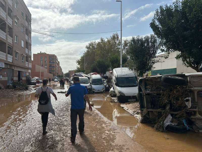 Un carrer de Catarroja afectat per la DANA. EPDA