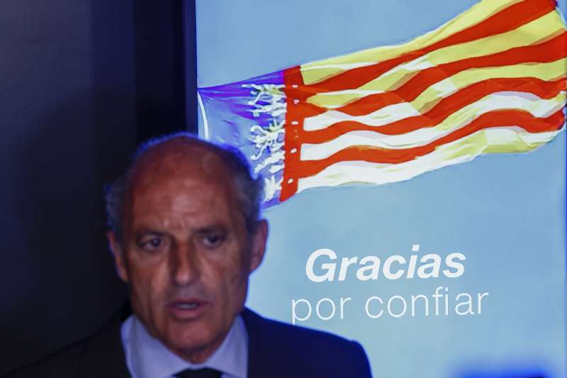  El expresident de la Generalitat, Francisco Camps, durante la rueda de prensa ofrecida el 29 de mayo . EFEAna EscobarArchivo