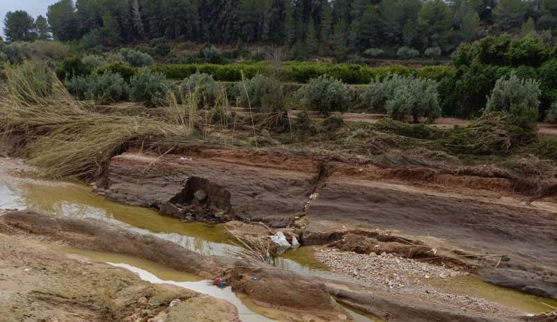 Destrozos ocasionados por la DANA en el campo.  EPDA