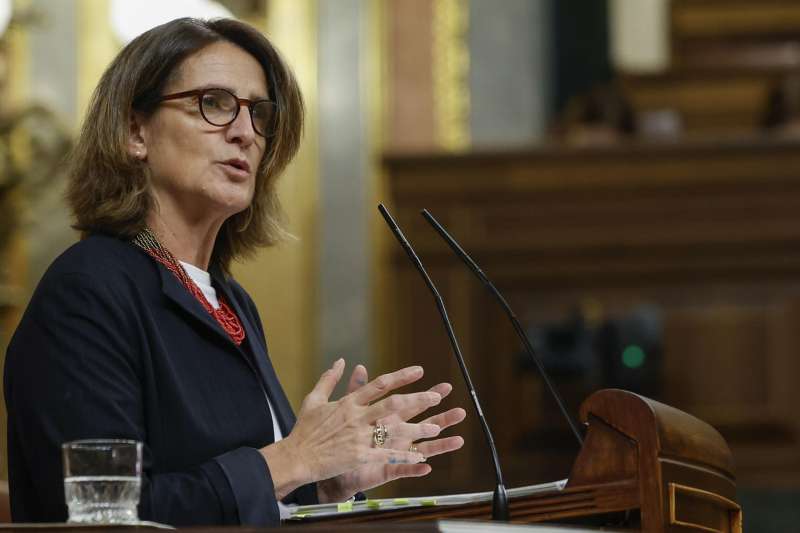 La vicepresidenta tercera del Gobierno, Teresa Ribera, durante su replica tras las intervenciones este mircoles en el Congreso, donde ha comparecido para ofrecer sus explicaciones sobre su gestin de la DANA. EFE Mariscal