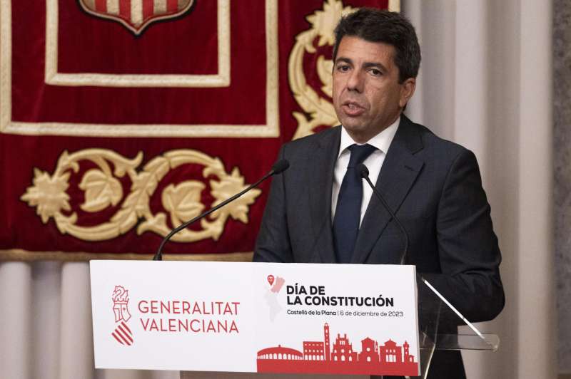 Imagen del presidente de la Generalitat, Carlos Mazn, en la celebracin en 2023 del Da de la Constitucin. EFEAndreu EstebanArchivo