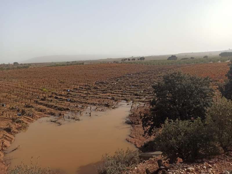 Vias daadas por la DANA en la comarca de Utiel-Requena.  EPDA