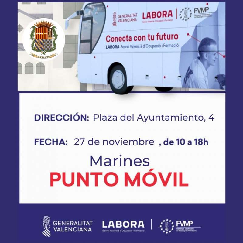 Cartel del Punto Mvil de Labora en Marines. EPDA